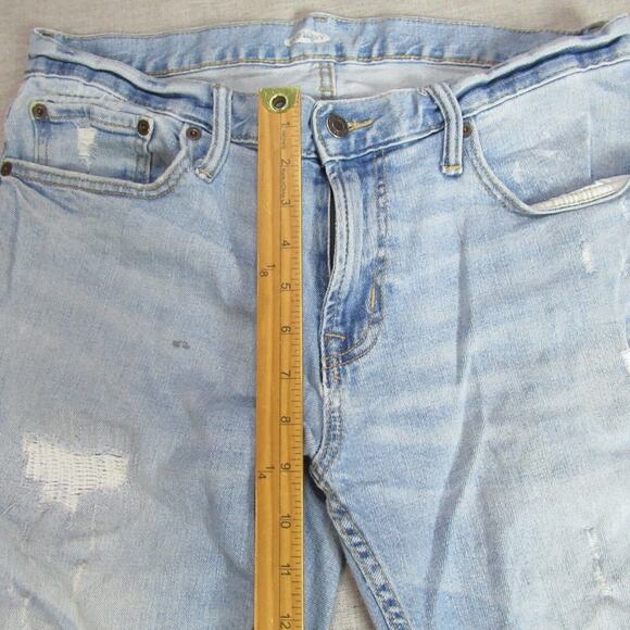Old Navy Jeans Mens 32X30 Blue Skinny Built In Flex Distressed Y2K Punk Grunge - Picture 9 of 12